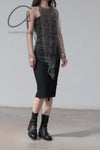 Marc Le Bihan irregular pile flower mesh T-shirt series collection French handmade MLB-2811-HUI gray